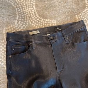 AG Farrah lambskin leather navy skinny. Amazing!